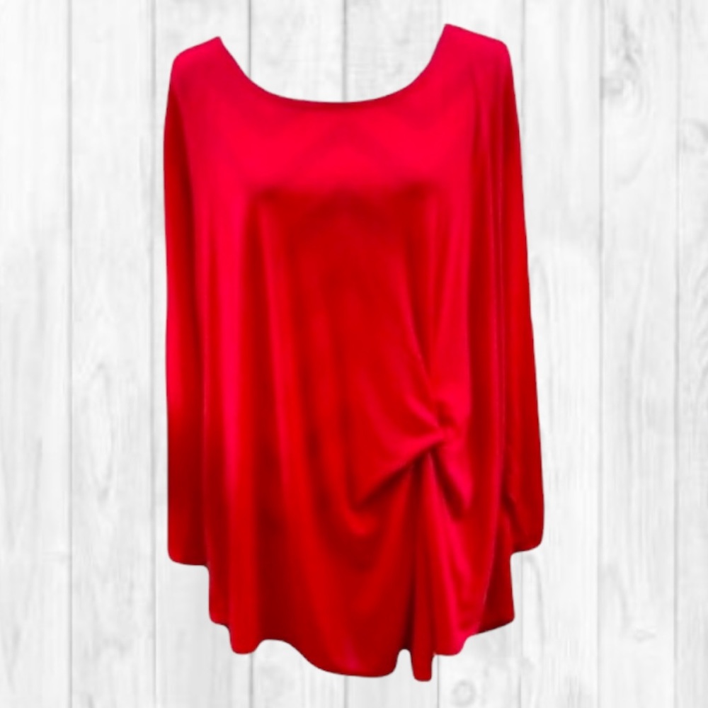Est. 1946 (Cato) Women’s Red Twist Knot Tunic Blouse (26/28W)